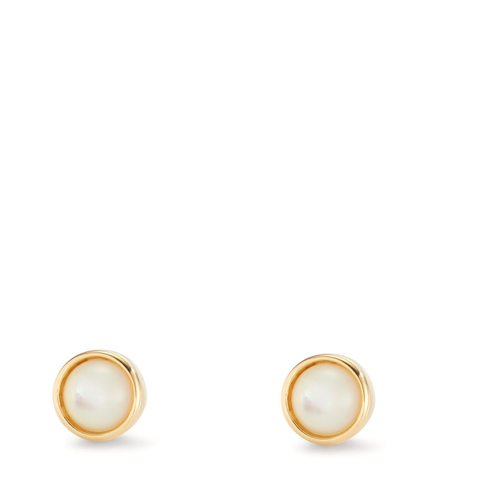 Clous d'oreilles Or jaune 9K nacre Ø6.5 mm