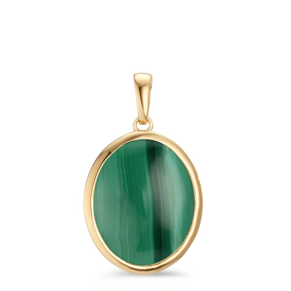 Ciondolo Argento Malachite giallo dorato