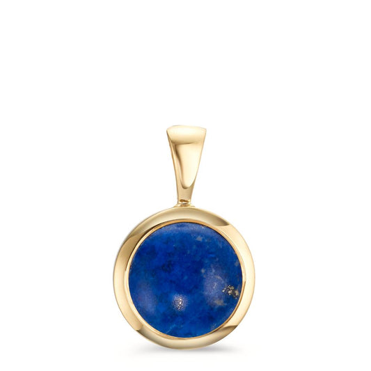 Pendentif Argent Lapis-lazuli jaune Plaqué or Ø14.5 mm