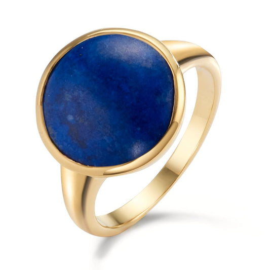 Bague Argent Lapis-lazuli jaune Plaqué or