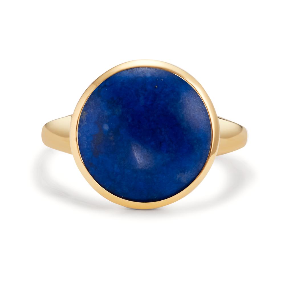 Bague Argent Lapis-lazuli jaune Plaqué or