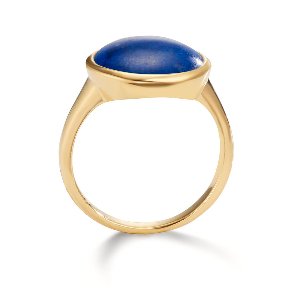 Bague Argent Lapis-lazuli jaune Plaqué or