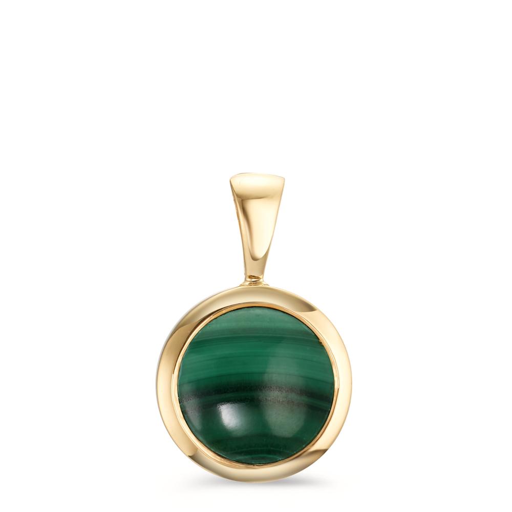 Ciondolo Argento Malachite giallo dorato Ø14.5 mm