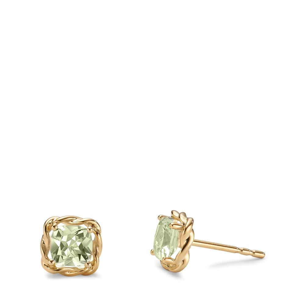 Clous d'oreilles Or jaune 14K Améthyste vert Ø7 mm