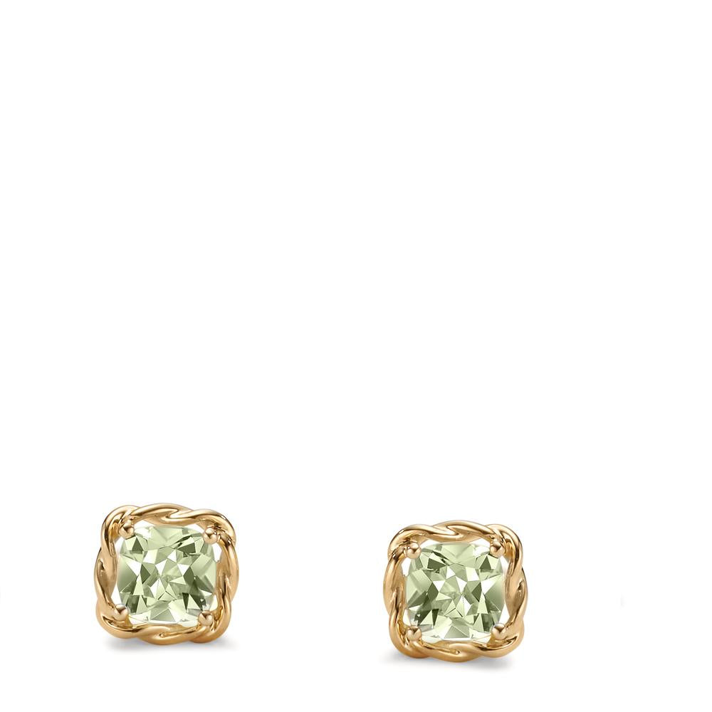 Clous d'oreilles Or jaune 14K Améthyste vert Ø7 mm