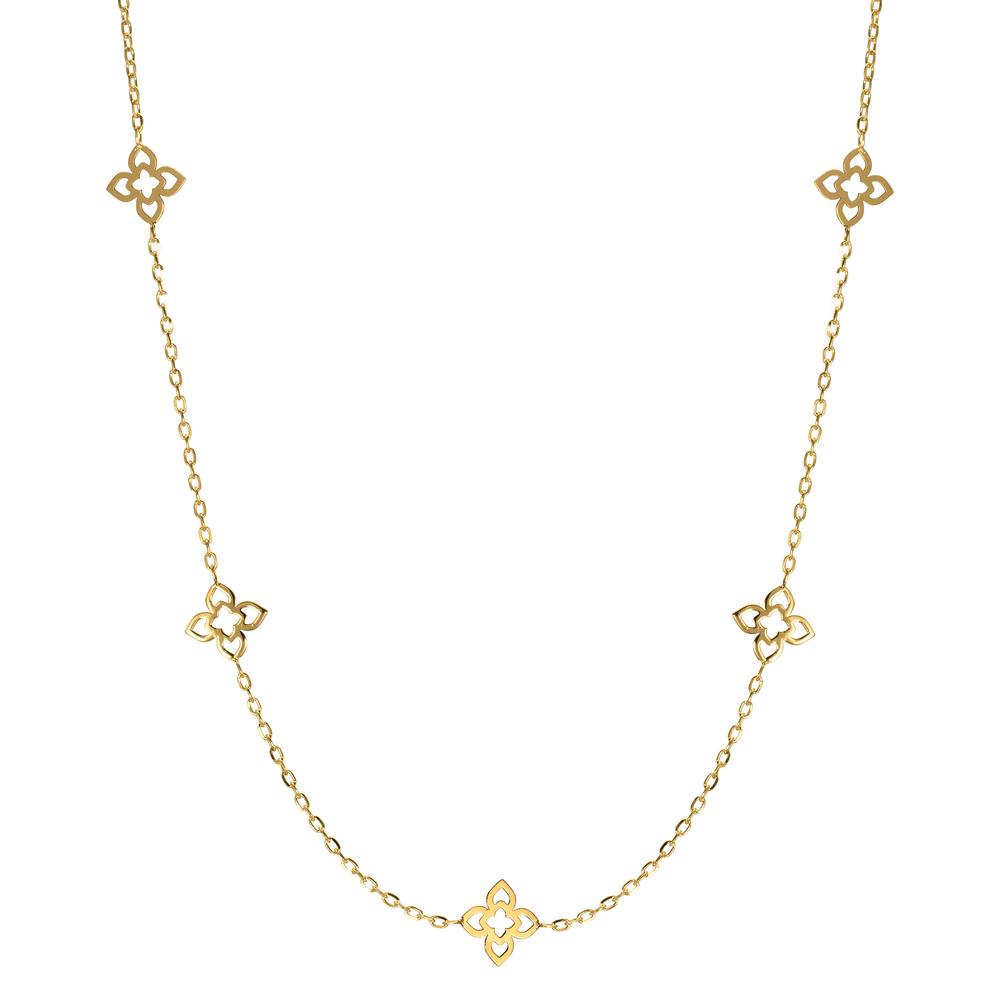 Collier Or jaune 14K Fleur 45 cm