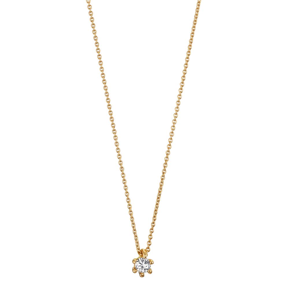 Collier Or jaune 18K Diamant 0.06 ct, w-si 40-42 cm