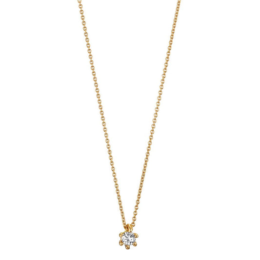 Collier Or jaune 18K Diamant 0.06 ct, w-si 40-42 cm