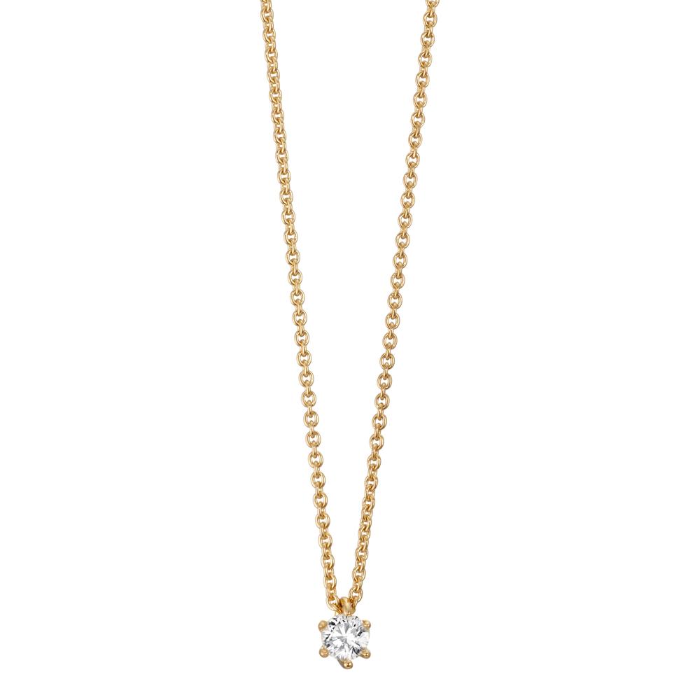 Collier Or jaune 18K Diamant 0.15 ct, w-si 40-42 cm