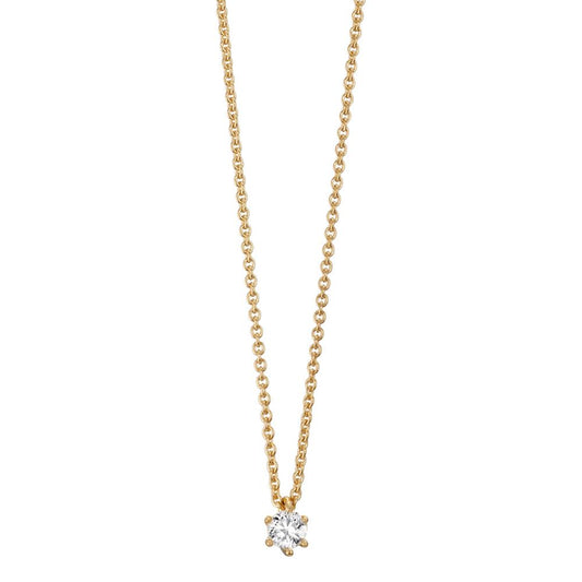 Collana Oro giallo 750/18 carati Diamante 0.15 ct, w-si 40-42 cm