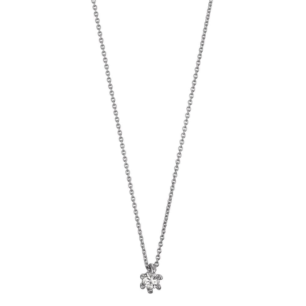 Collier Or blanc 18K Diamant 0.06 ct, w-si 40-42 cm