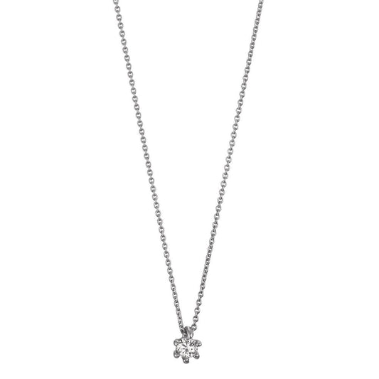 Collier 750/18 K Weissgold Diamant 0.06 ct, w-si verstellbar