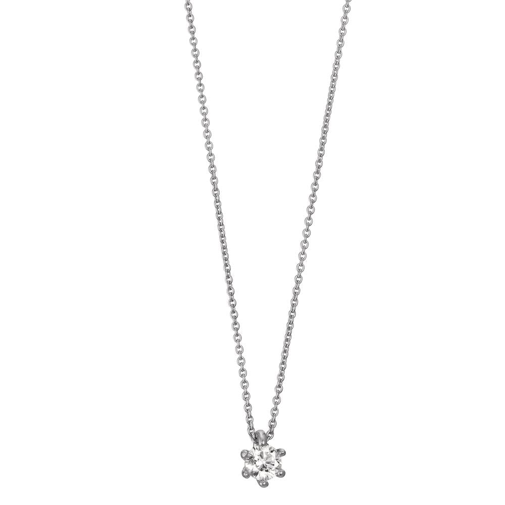 Collana Oro bianco 750/18 carati Diamante 0.10 ct, w-si 40-42 cm