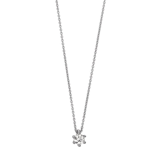 Collier Or blanc 18K Diamant 0.10 ct, w-si 40-42 cm