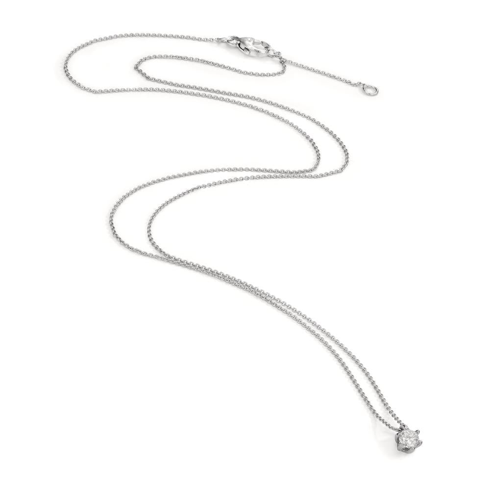 Collana Oro bianco 750/18 carati Diamante 0.10 ct, w-si 40-42 cm