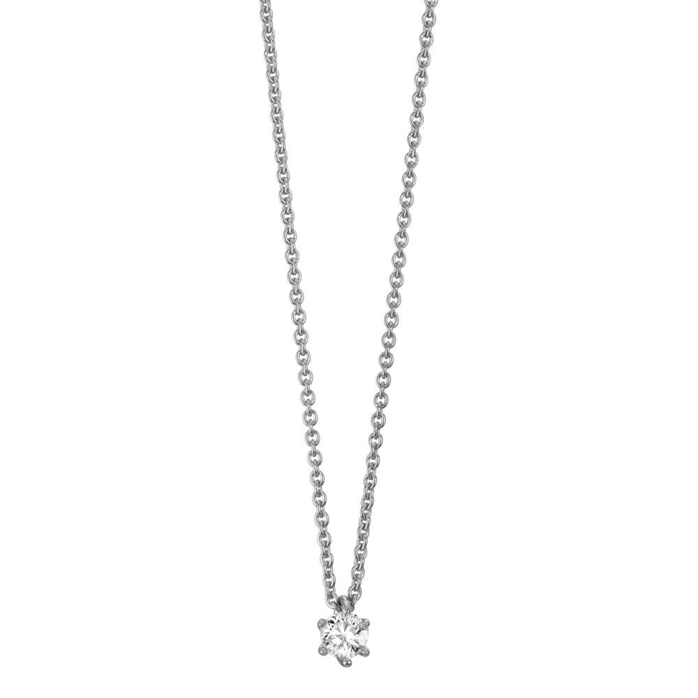 Collier 750/18 K Weissgold Diamant 0.15 ct, w-si verstellbar