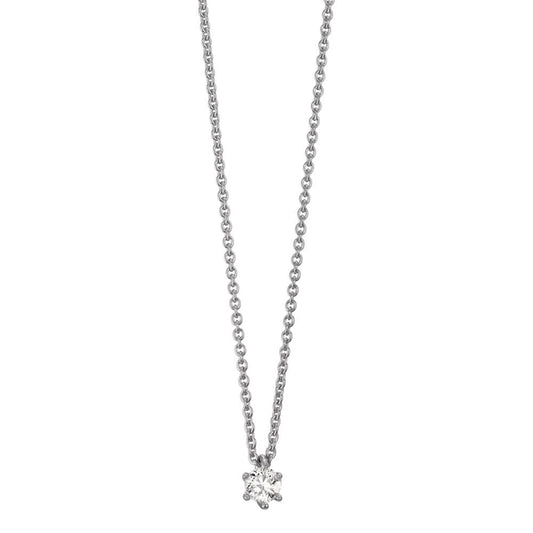 Collier Or blanc 18K Diamant 0.15 ct, w-si 40-42 cm