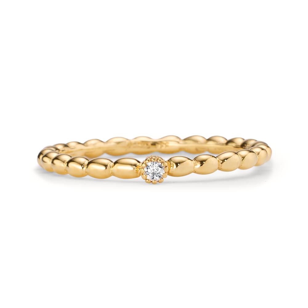 Bague solitaire Or jaune 14K Diamant 0.025 ct, w-si