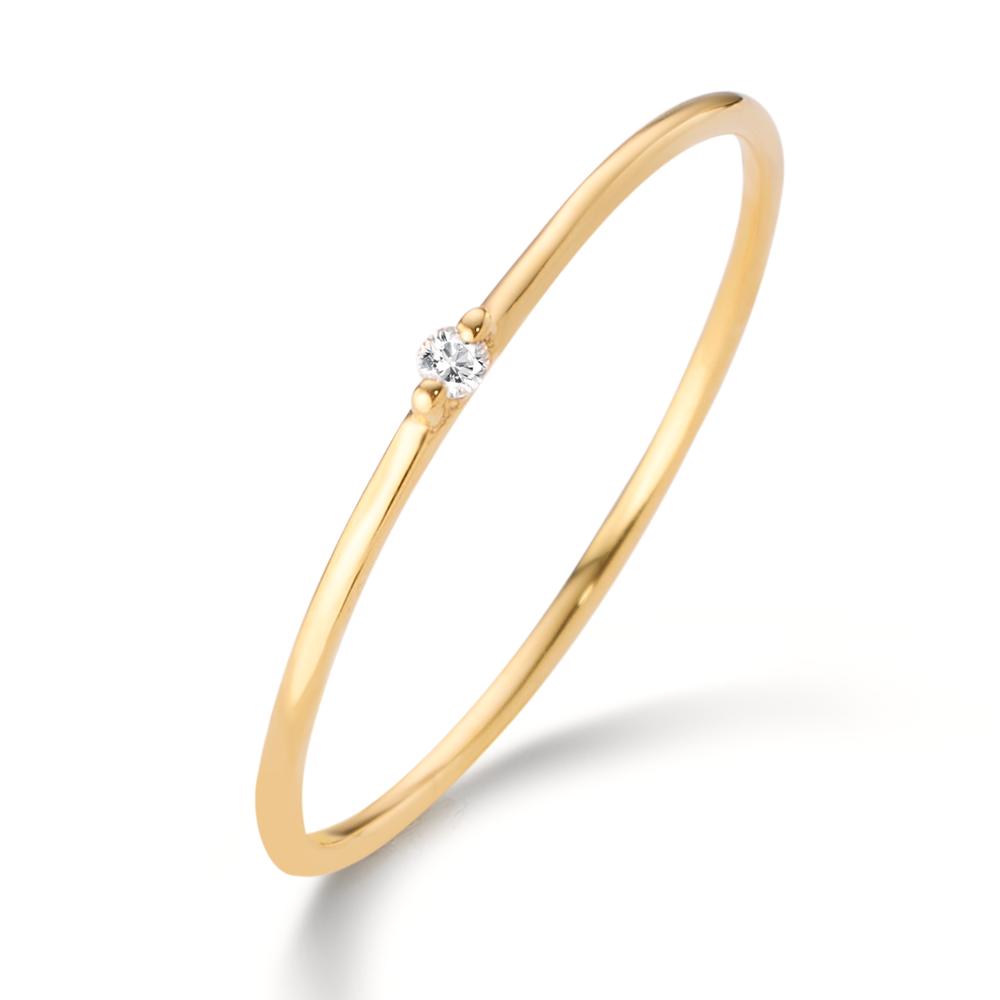 Bague solitaire Or jaune 14K Diamant 0.012 ct, w-si