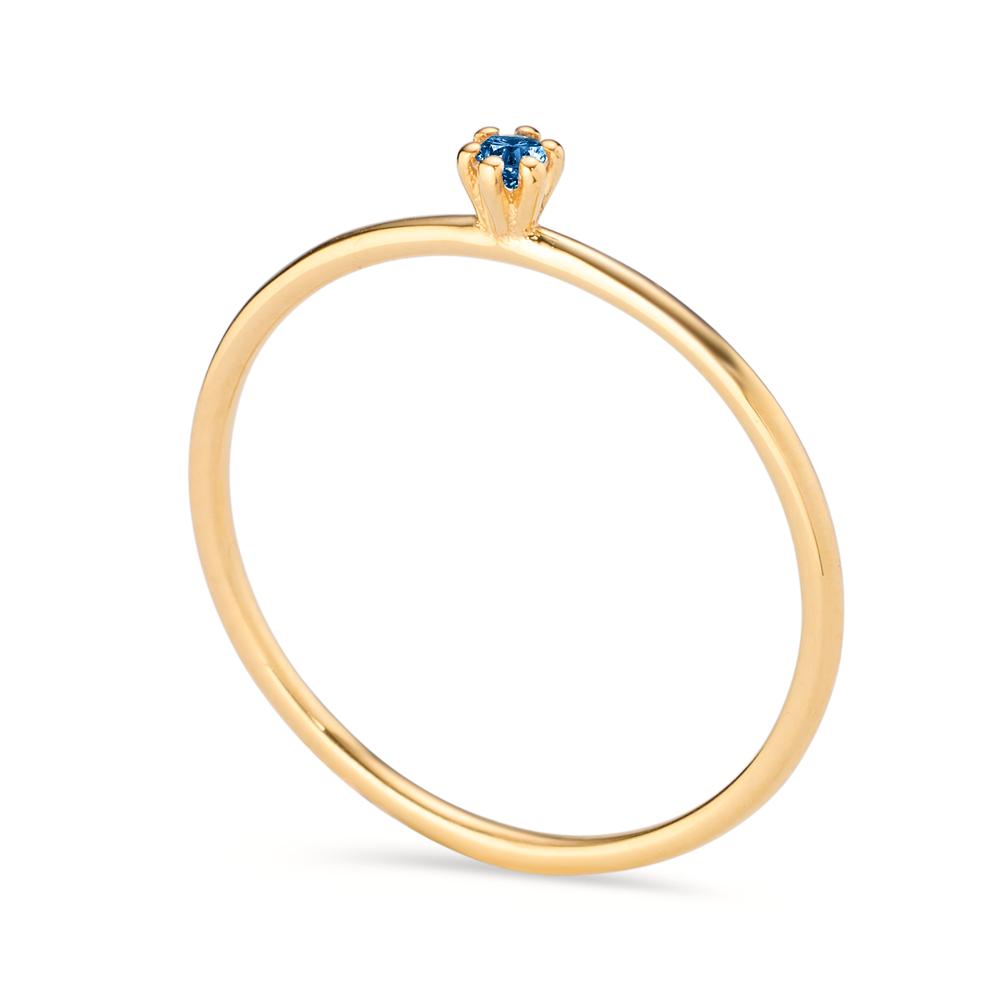 Solitär Ring 585/14 K Gelbgold Saphir 0.04 ct