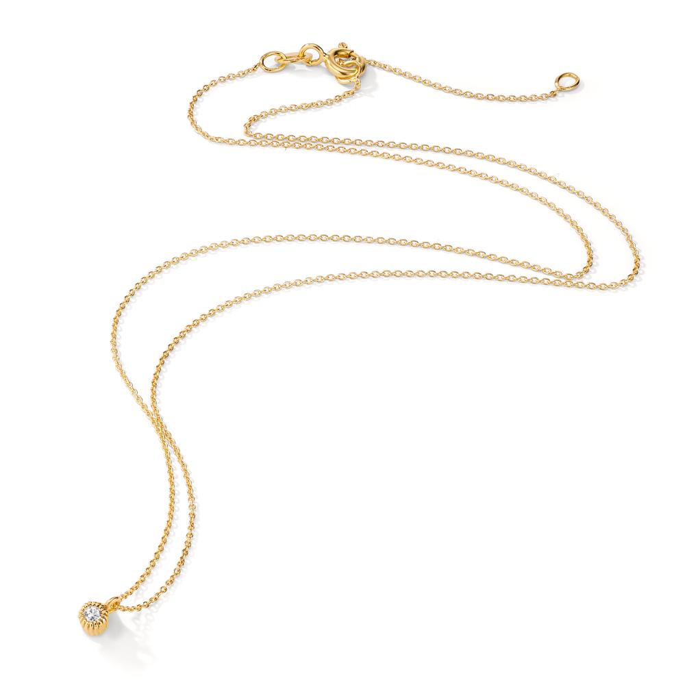 Collier Or jaune 14K Diamant 0.057 ct, w-si 39-42 cm