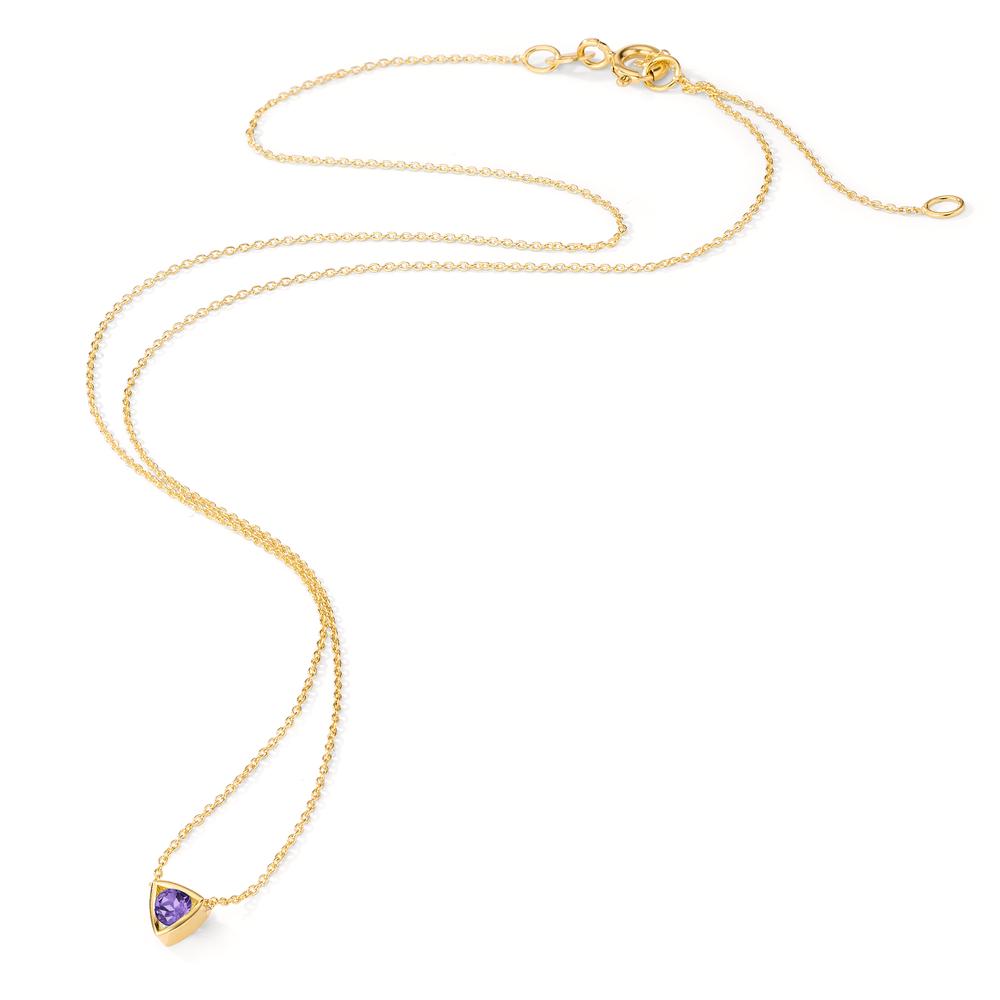 Collana Oro giallo 585/14 kt Ametista 0.11 ct 39-42 cm