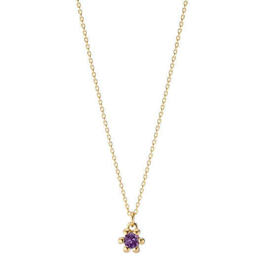 Collana Oro giallo 585/14 kt Ametista 0.10 ct 39-42 cm