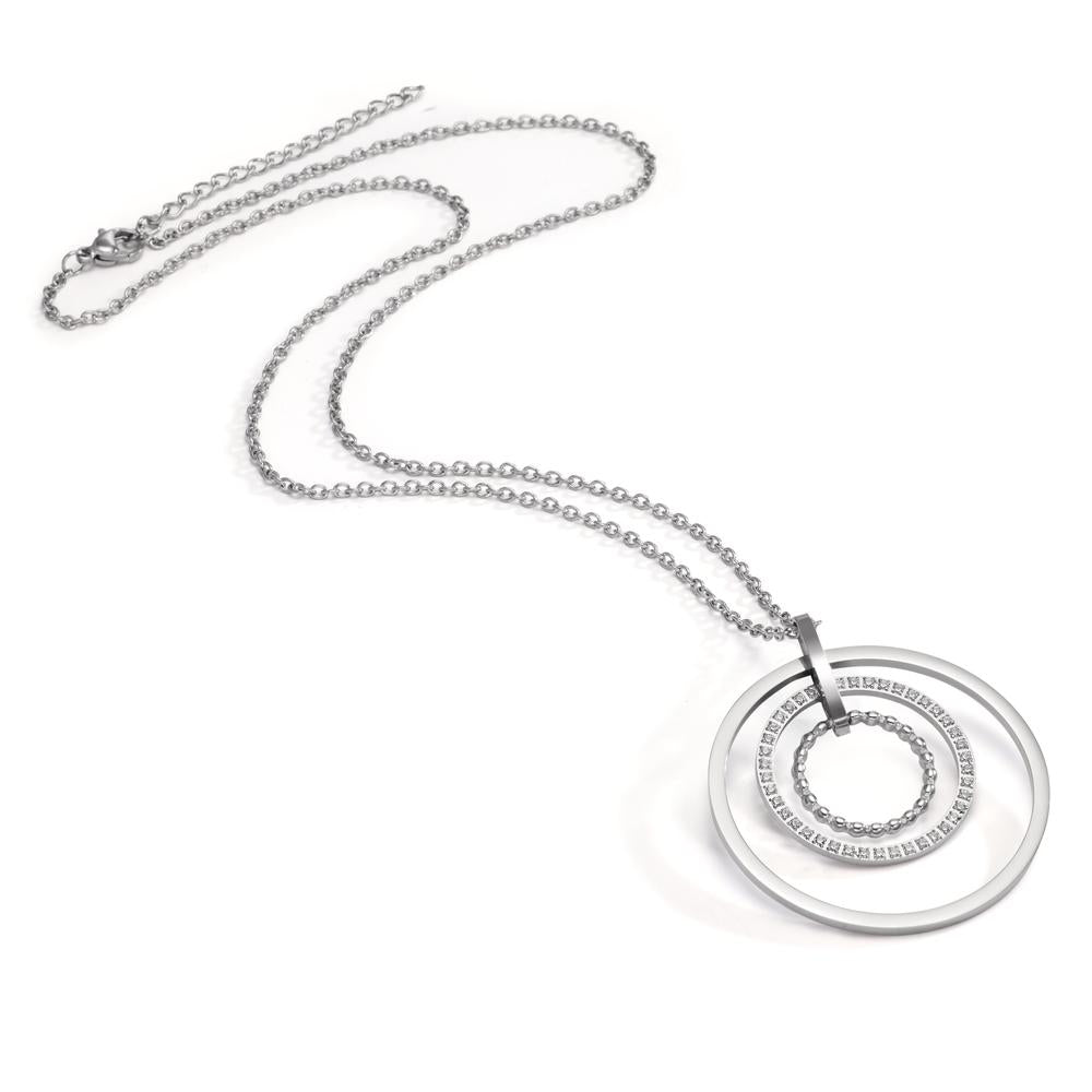 Collier Acier inoxydable Zircone 50-55 cm Ø42 mm