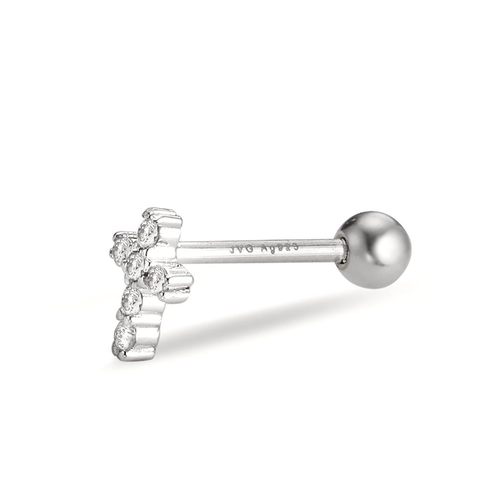 Piercing Argento Zirconia 6 pietra rodiato Croce