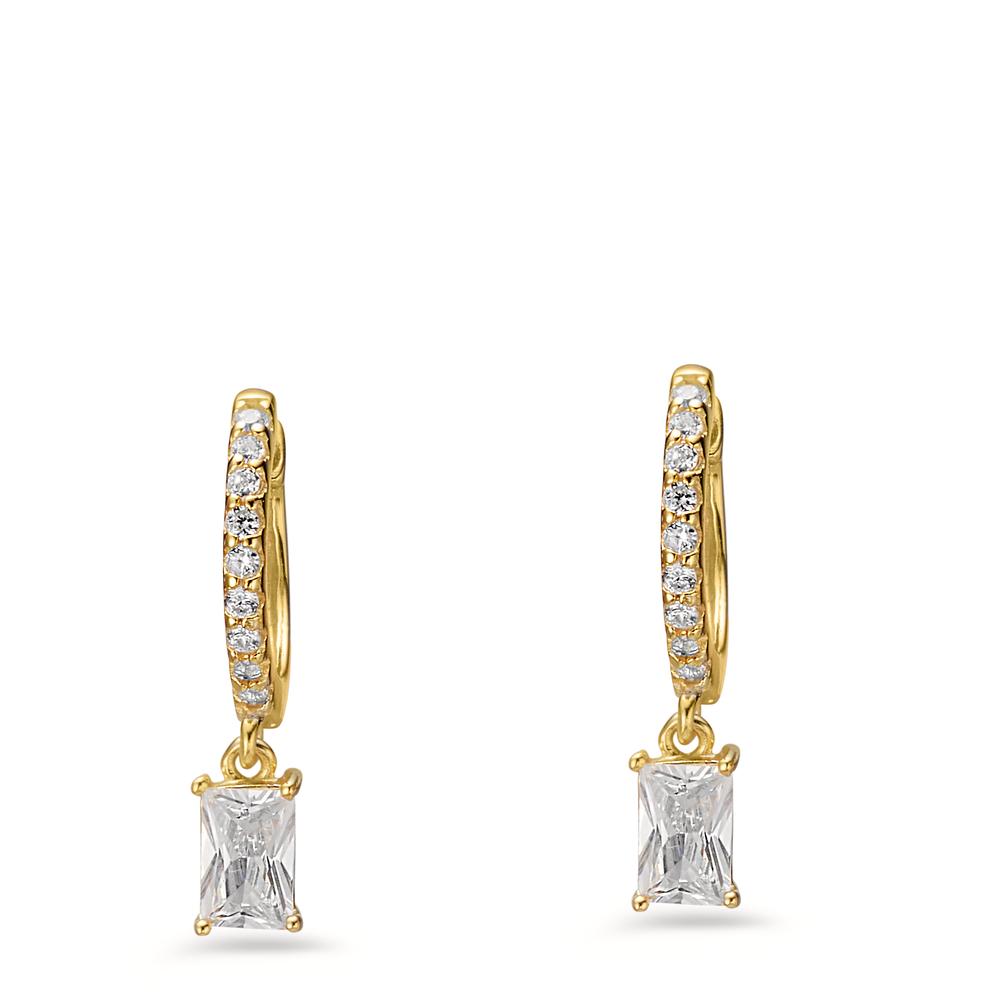 Orecchini circolari Argento Zirconia 20 pietra giallo dorato