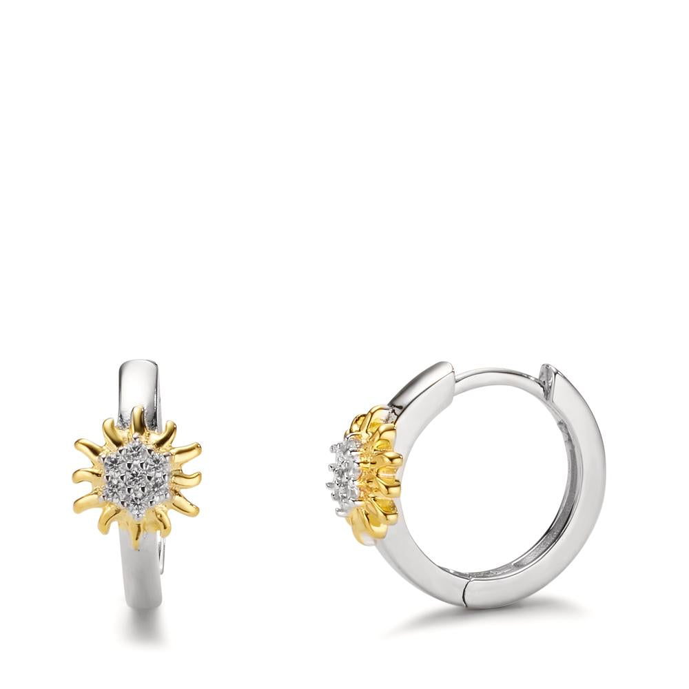 Créoles à charnières Argent Zircone jaune Rhodié Edelweiss