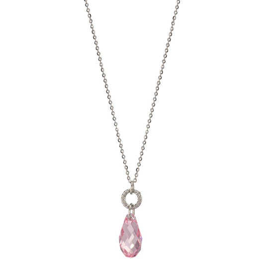 Collana Acciaio inossidabile Zirconia rosa 43-47 cm