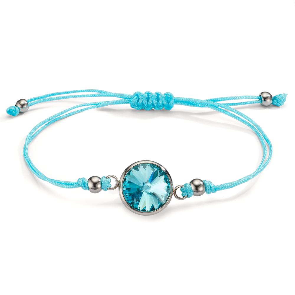 Bracelet Acier inoxydable, Tissu Zircone turquoise 14-21 cm