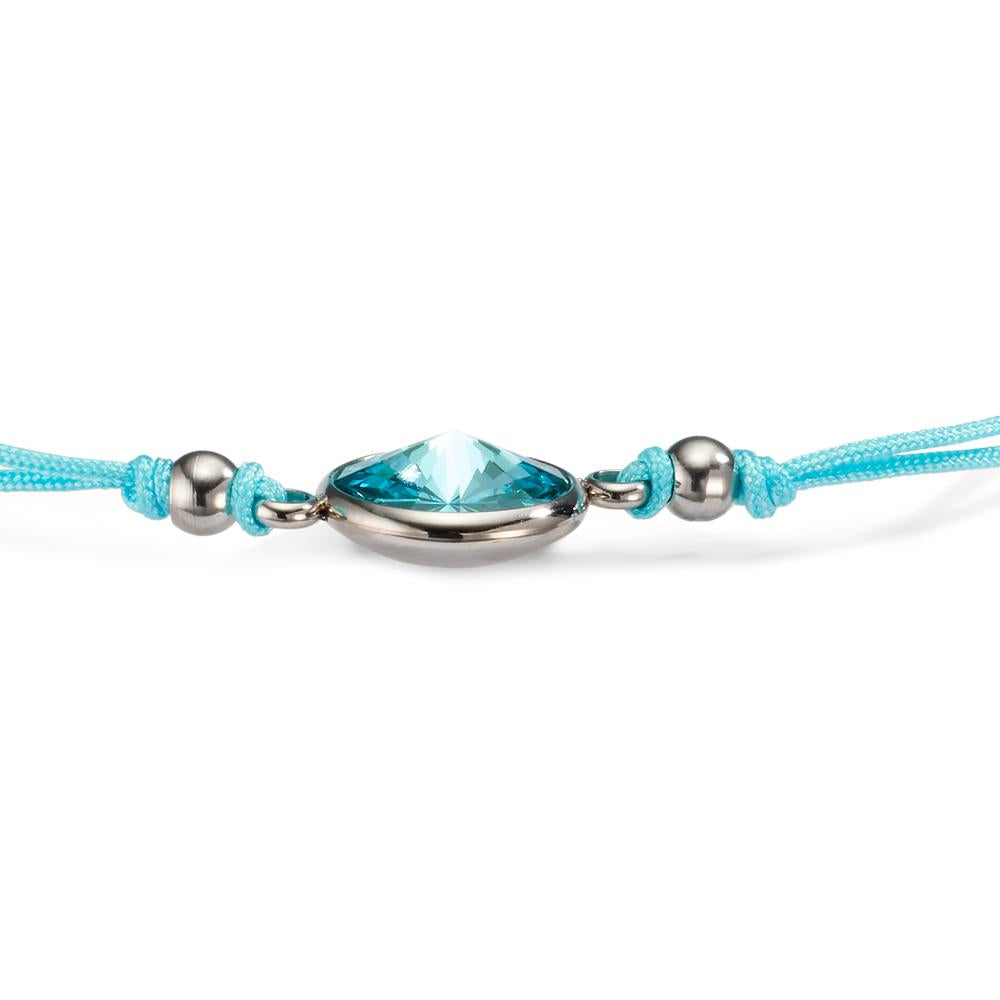 Bracciale Acciaio inossidabile, Tessile Zirconia turchese 14-21 cm