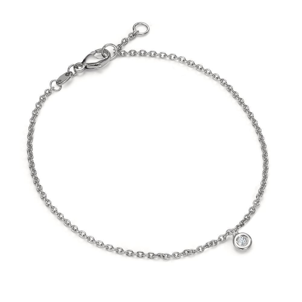 Bracelet Or blanc 18K Diamant 0.03 ct, w-si 17-18 cm