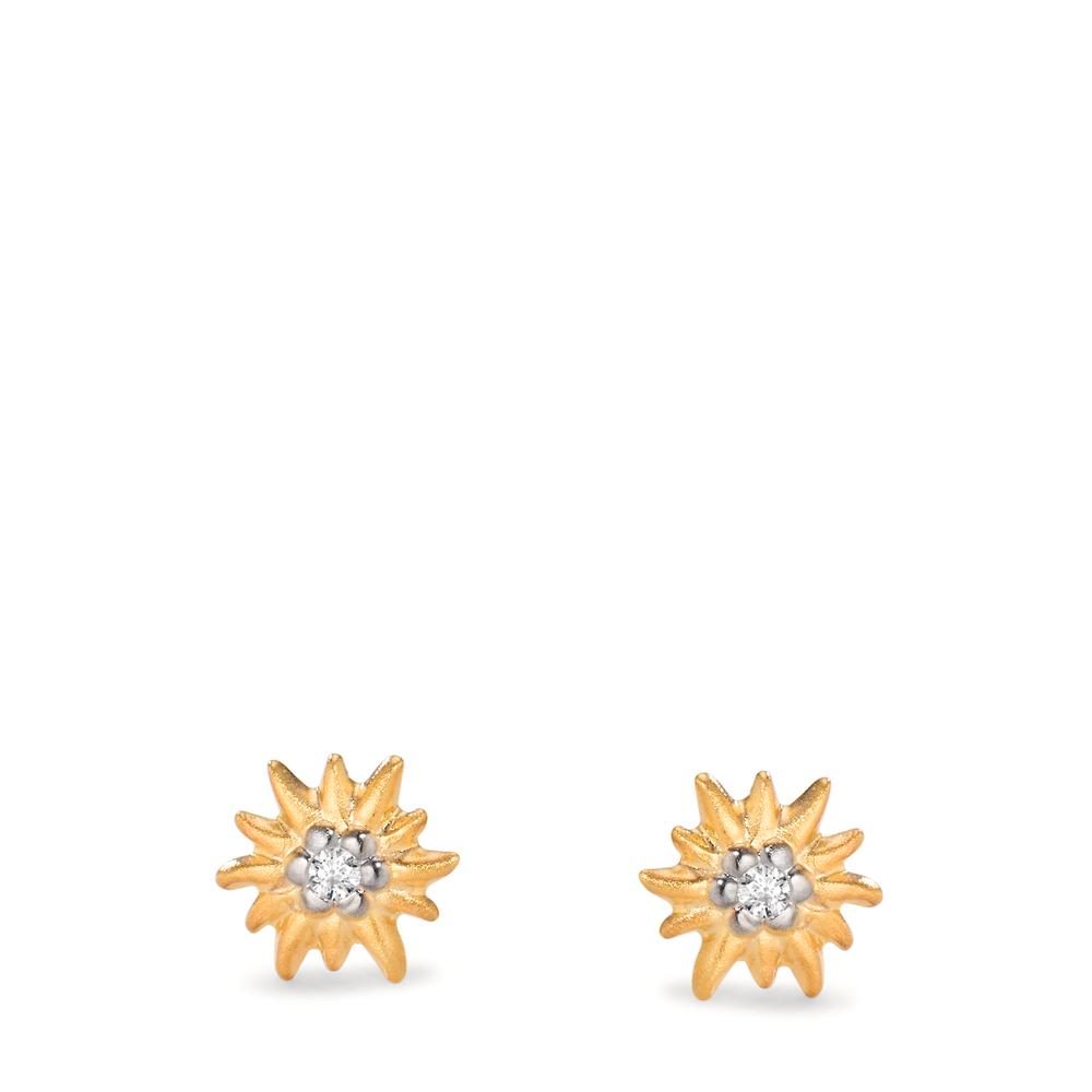 Clous d'oreilles Or jaune 9K Bicolore Edelweiss Ø7 mm