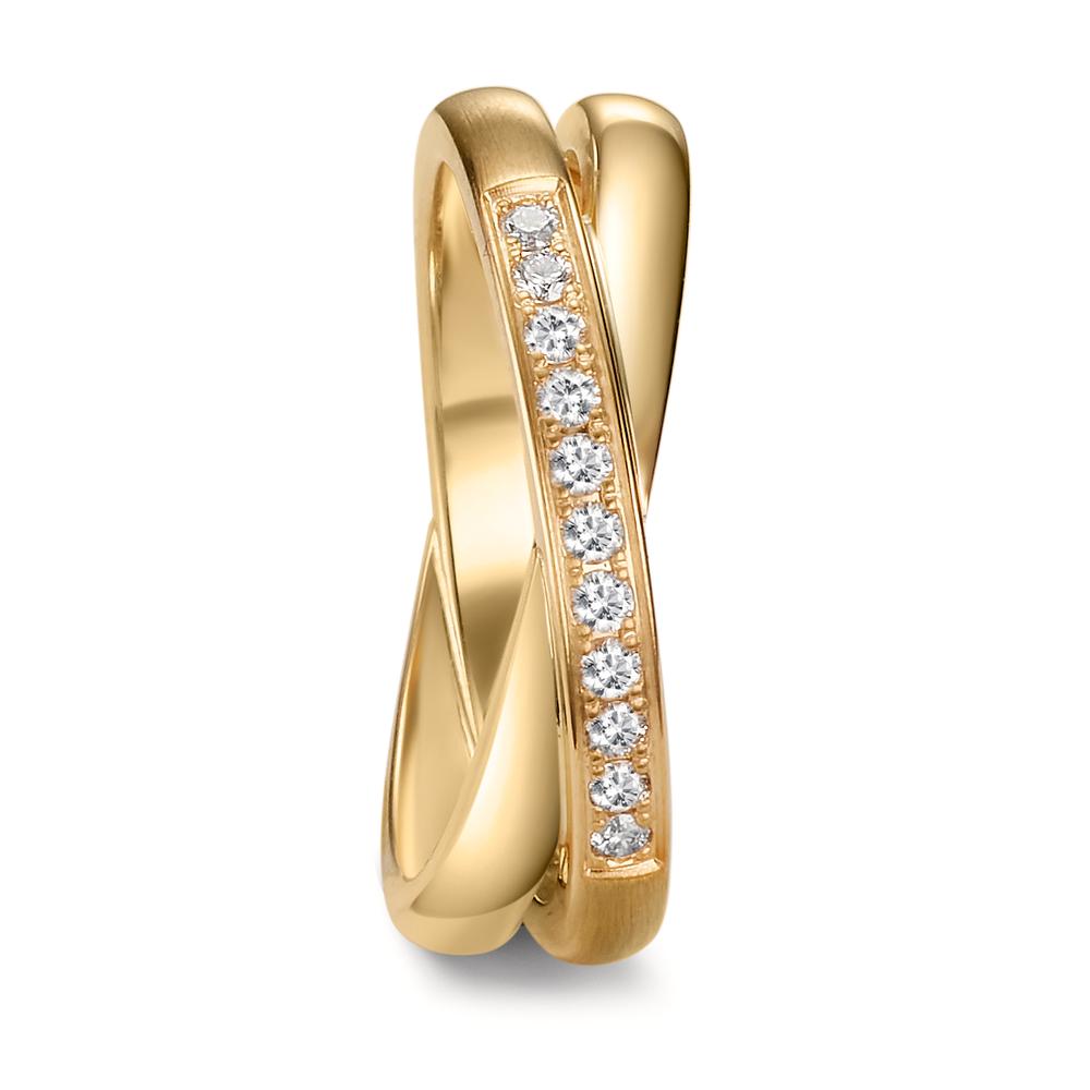 Partnerring 750/18 K Gelbgold Diamant 0.165 ct, 11 Steine, w-si