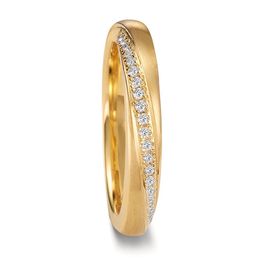 Partnerring 750/18 K Gelbgold Diamant 0.105 ct, 21 Steine, tw-si