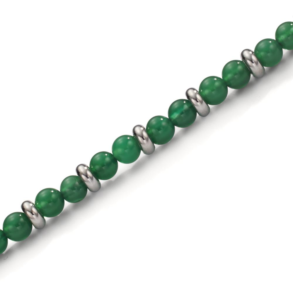 Bracciale Acciaio inossidabile Agata verde 20-23.5 cm Ø4.5 mm