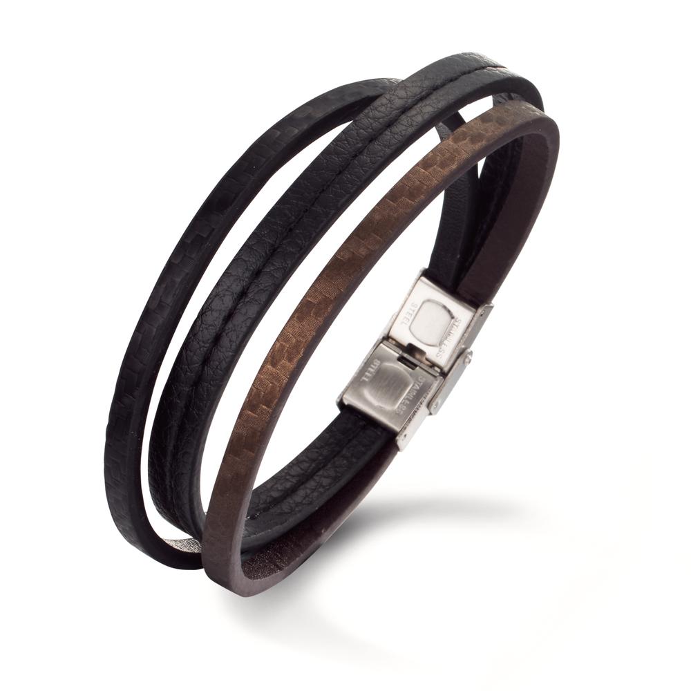 Bracciale Acciaio inossidabile, Pelle 22 cm