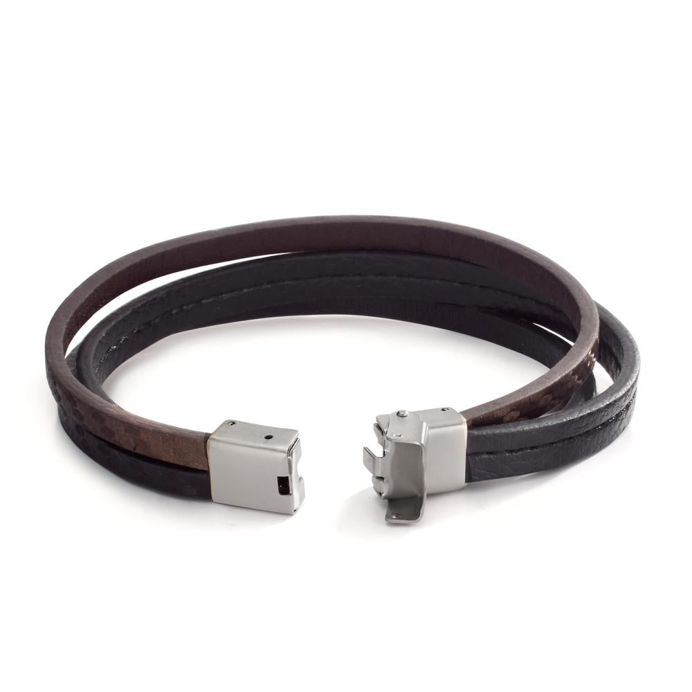 Bracciale Acciaio inossidabile, Pelle 22 cm