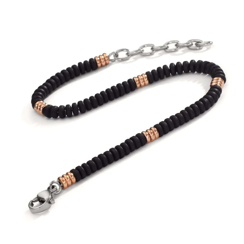 Bracelet Acier inoxydable Onyx rosé PVD 19-22 cm Ø4 mm