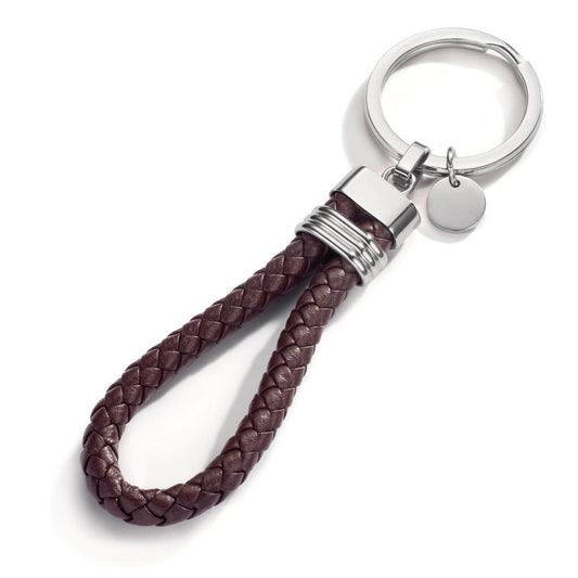 Porte-clés Acier inoxydable, Cuir 11 cm Ø30 mm