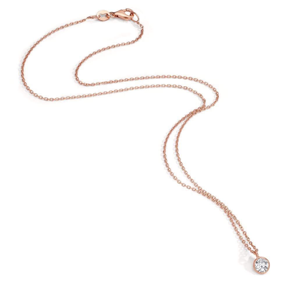 Collier Argent Zircone 5.5 mm rosé Plaqué or 38 cm