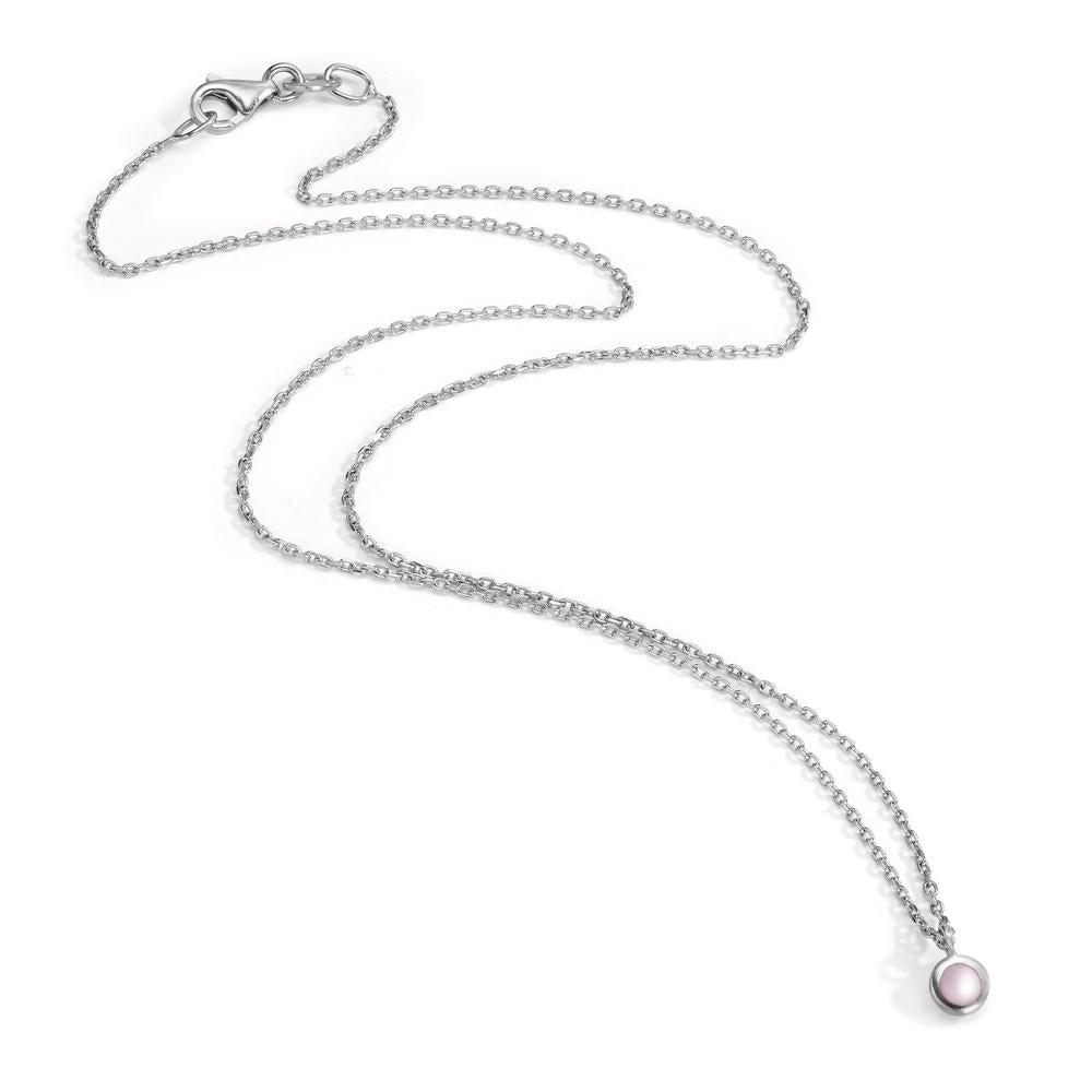 Collier Argent Rhodié nacre 38 cm