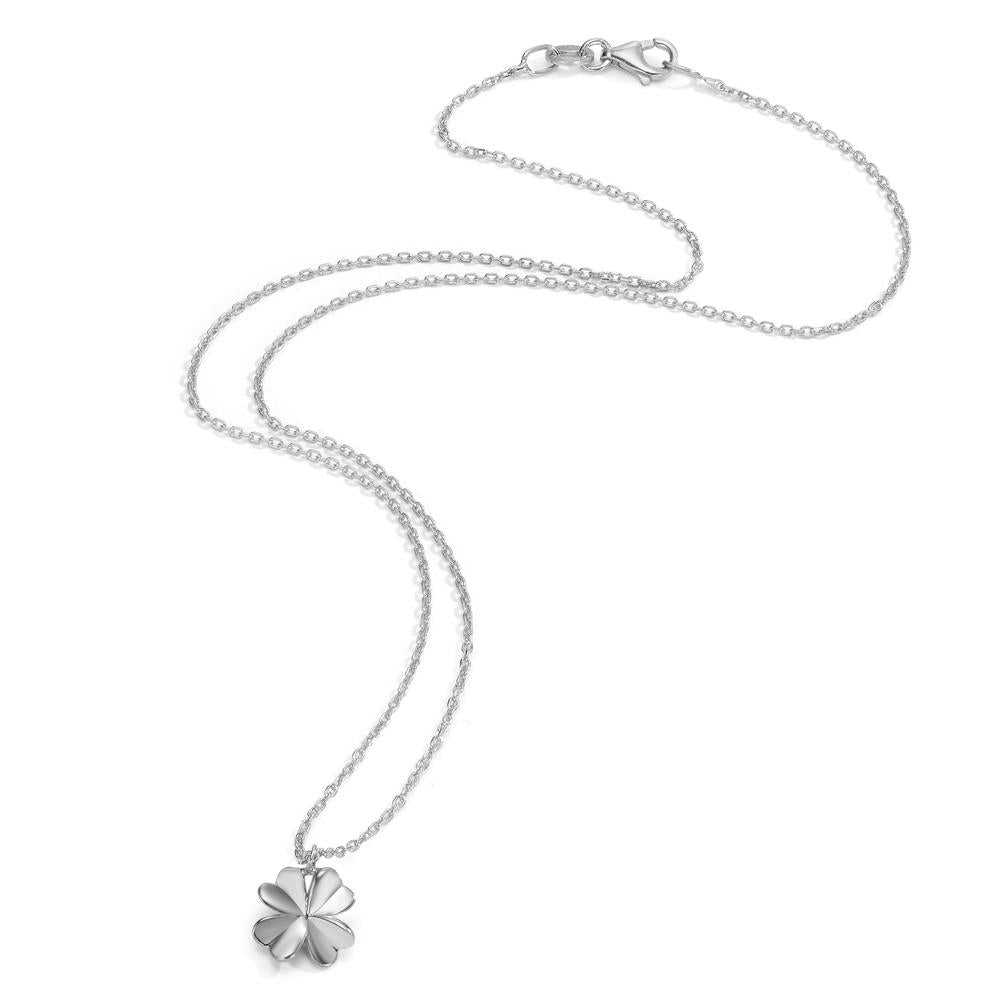 Collier Argent Rhodié Feuille de Trèfle 38 cm