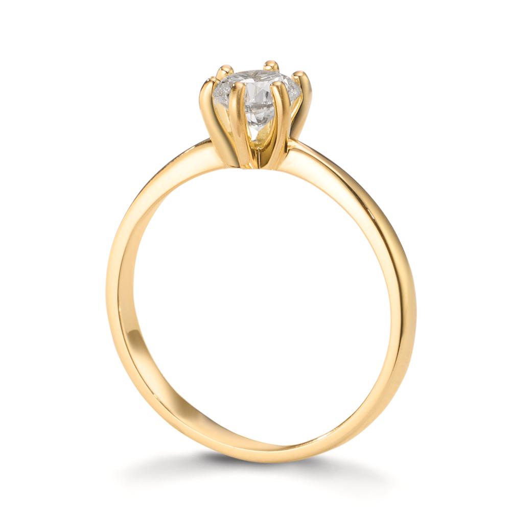 Bague solitaire Or jaune 18K Cultivé en laboratoire de diamant 0.50 ct