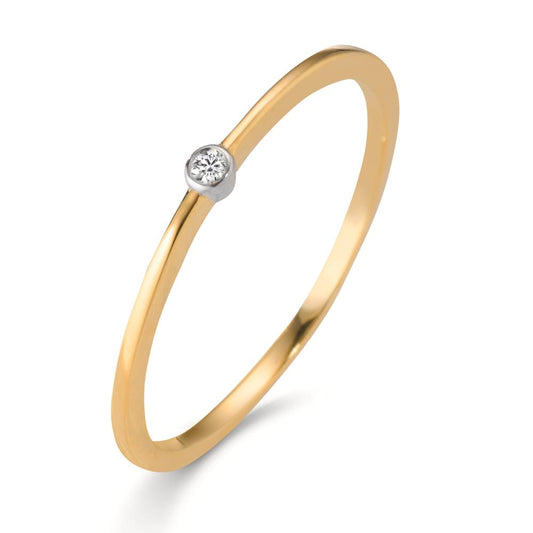 Beisteckring 750/18 K Gelbgold Diamant Lab Grown 0.01 ct bicolor