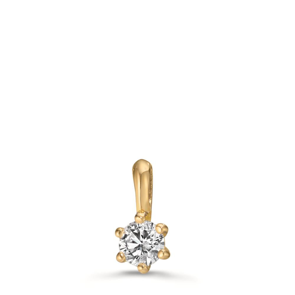 Anhänger 750/18 K Gelbgold Diamant Lab Grown 0.25 ct Ø5 mm