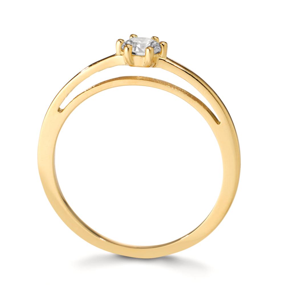 Bague solitaire Or jaune 18K Cultivé en laboratoire de diamant 0.20 ct